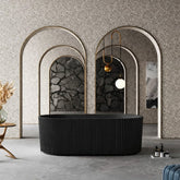 1500 mm Fluted V Groove Matt Black Freestanding Bath AVALON1500-MB