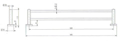Antique Brass Double Towel Rail 600mm AB-5048
