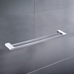 Cora Double Towel Rail 600mm Chrome & White 5302-600-CW