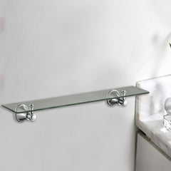 Clasico Vintage Glass Shelf in Brushed Nickel - 66509BN
