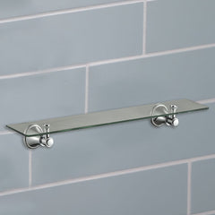Clasico Vintage Glass Shelf in Brushed Nickel - 66509BN