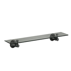 Clasico Vintage Glass Shelf in Matt Black - 66509MB