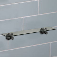 Clasico Vintage Glass Shelf in Matt Black - 66509MB