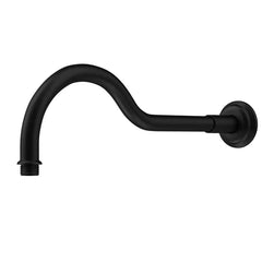 Clasico Round Matt Black Curved Shower Arm Brass - PRY018MB
