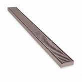 Aluminium Slimline Shower Grate Drain Brush Bronze 300-3000x100x21mm