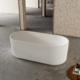 1700mm Fluted V Groove Matt White Freestanding Bath AVALON1700