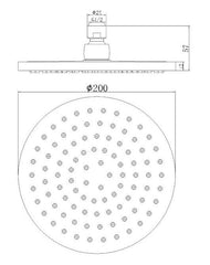 Antique Brass Shower Head - 200mm ABS-20R