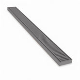 Aluminium Slimline Shower Grate Drain Gun Metal 300-3000x100x21mm