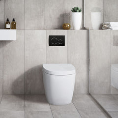 ABS Round Flush Buttons for Geberit Sigma Matt Black
