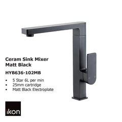 Ceram Sink Mixer Matt Black HYB636-102MB