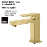 Ceram Basin Mixer Brushed Gold HYB636-201LF-BG
