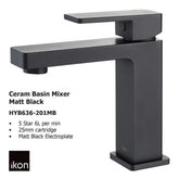 Ceram Basin Mixer Matt Black HYB636-201LF-MB