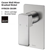 Ceram Wall Mixer Brushed Nickel HYB636-301BN