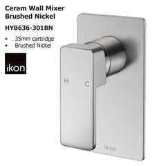 Ceram Wall Mixer Brushed Nickel HYB636-301BN