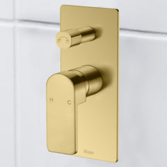 Ceram Wall Mixer With Diverter Brushed Gold HYB636-501BG