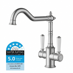 Clasico Twin Handle Gooseneck Sink Mixer Ceramic Handle HYB868-105A-BN