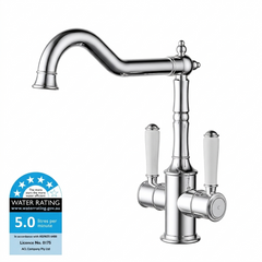 Clasico Twin Handle Gooseneck Sink Mixer Ceramic Handle HYB868-105A