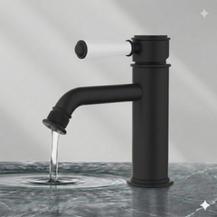 Clasico Basin Mixer Ceramic Handle Matt Black HYB868-203A-MB