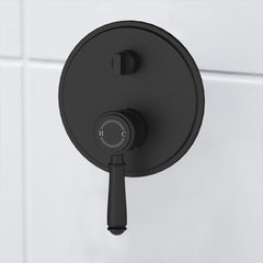 Clasico Vintage Wall Diverter Mixer Trim Kit in Matt Black - HYB868-501TK-MB