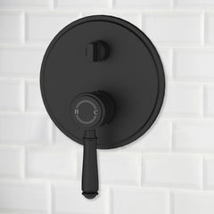 Clasico Vintage Wall Diverter Mixer Trim Kit in Matt Black - HYB868-501TK-MB