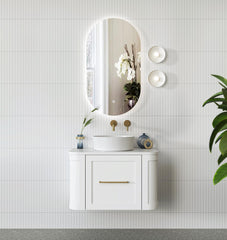 Curved Shaker Wall Hung Matt White Vanity Unit 750mm WH24221-750_MW