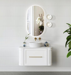 Curved Shaker Wall Hung Matt White Vanity Unit 900mm WH24221-900_MW