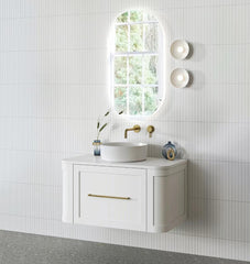 Curved Shaker Wall Hung Matt White Vanity Unit 900mm WH24221-900_MW
