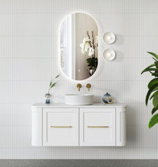 Curved Shaker Wall Hung Matt White Vanity Unit 1200mm WH24221_1200_MW