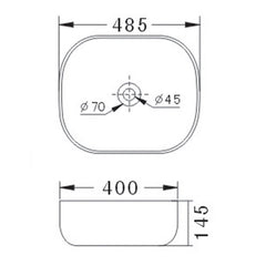 Cora Countertop Basin 485 x 400 x 145mm JHI-22-202