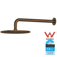 Antique Brass Showerhead on Wall Mounted Arm LB111+WH52-10