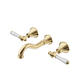 Clasico Vintage Bath Set Ceramic Handle in Brushed Gold - PCK90NZ01ALF-BG