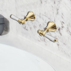 Clasico Vintage Wall Top Assemblies Ceramic Handle in Brushed Gold - PCK90NZ02ALF-BG