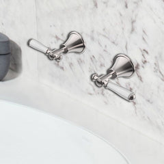 Clasico Vintage Wall Top Assemblies Ceramic Handle in Brushed Nickel - PCK90NZ02ALF-BN