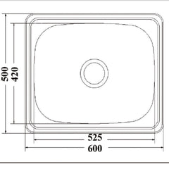 45L Laundry Sink 600 x 500mm YH236CN-NTH