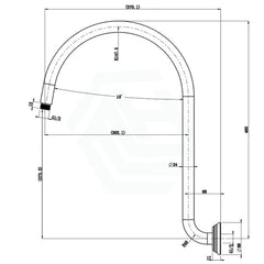 Clasico Round Matt Black High-Rise Shower Arm Brass -PRY028MB