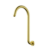 Clasico Gooseneck Round High-Rise Shower Arm Brushed Gold PRY038-BG