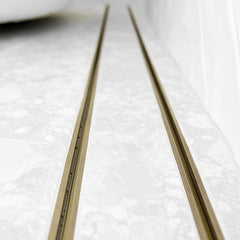 Aluminium Slimline Tile Insert Shower Drain Antique Brass - Takes Tiles Up To 20mm