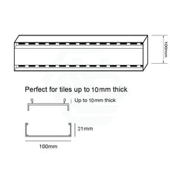 Custom Made Slimline Tile Insert Shower Drain Brush Nickel 300-3000x100x21mm