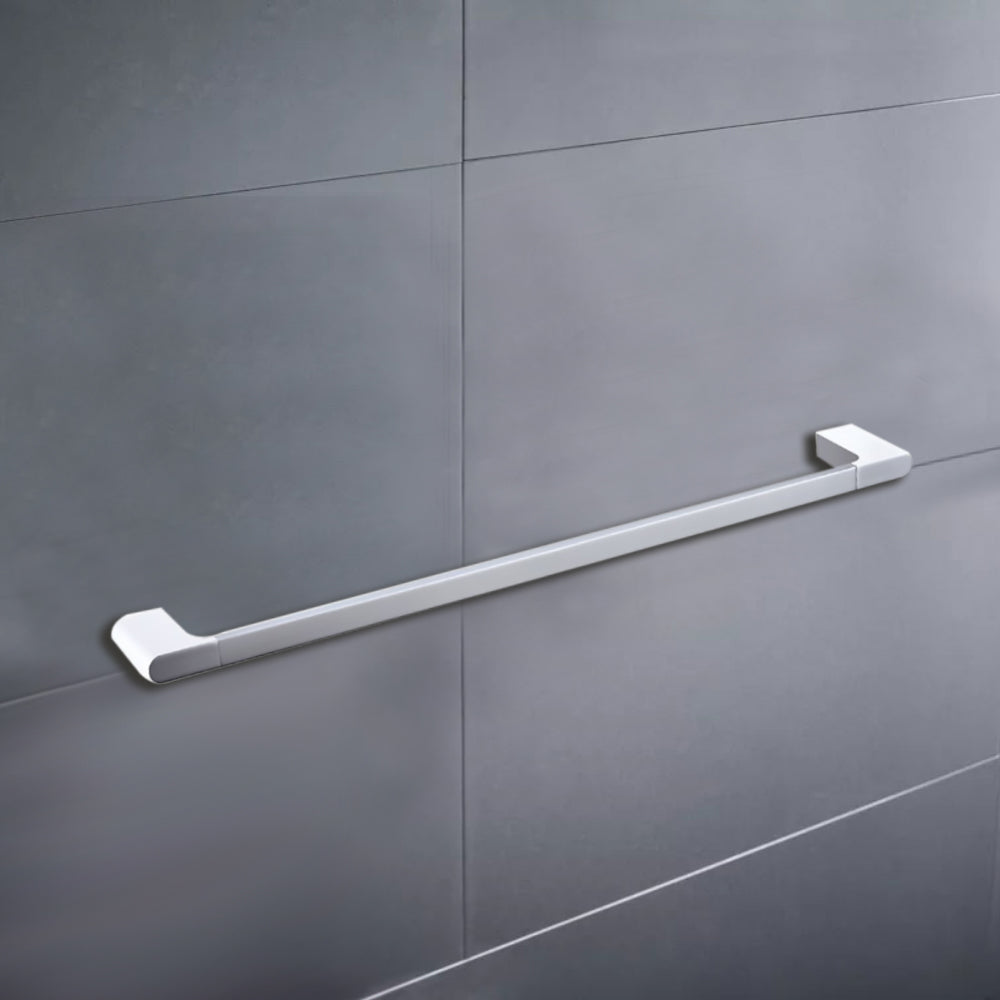 Cora Single Towel Rail 800mm Chrome & White 5301-800-CW