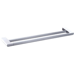 Cora Double Towel Rail 600mm Chrome & White 5302-600-CW