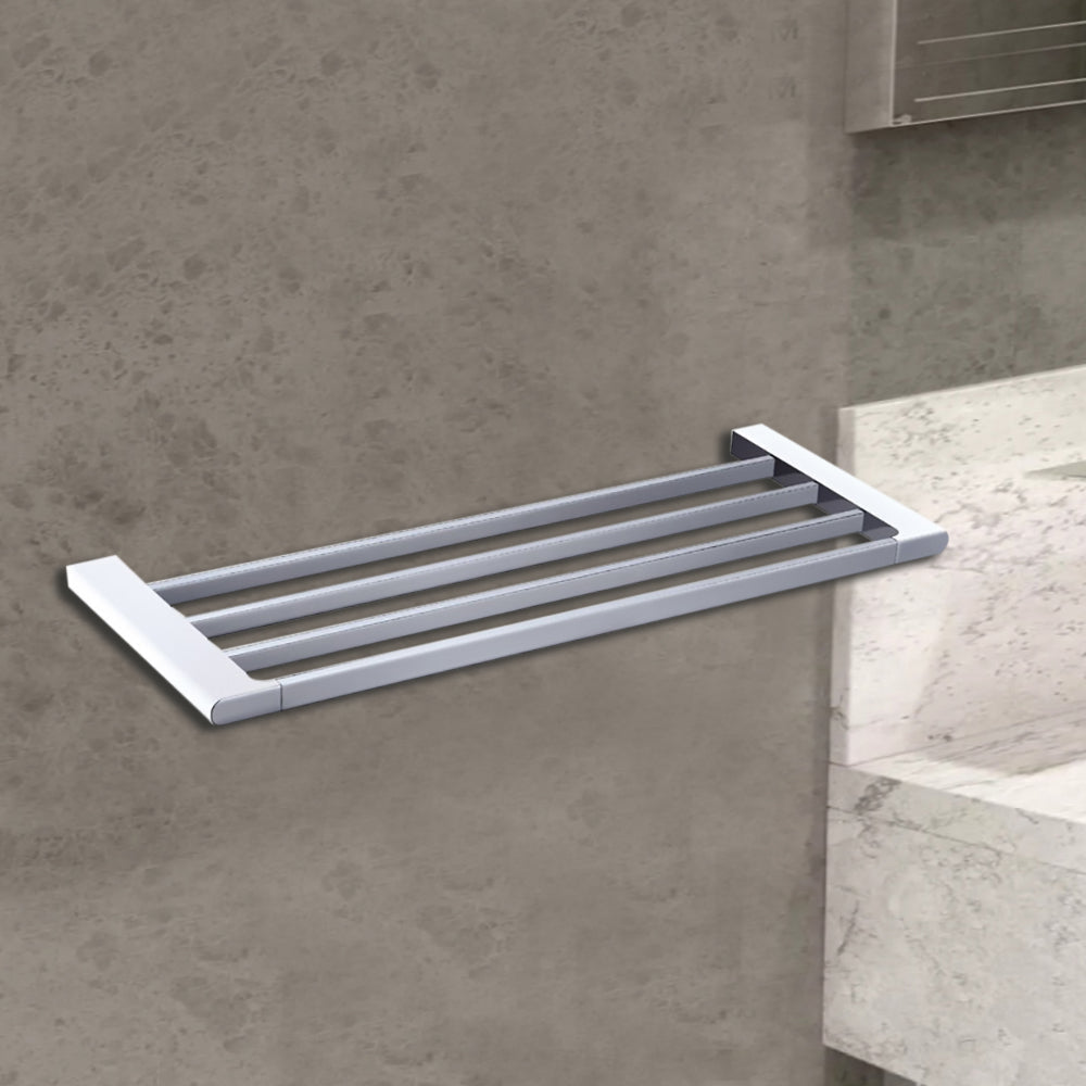 Cora Towel Rack Chrome & White 5303-600-CW