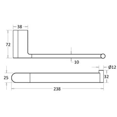Cora Towel Bar  Brushed Gold 5305-BG