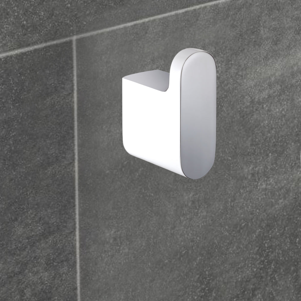 Cora Robe Hook Chrome & White 5306-CW