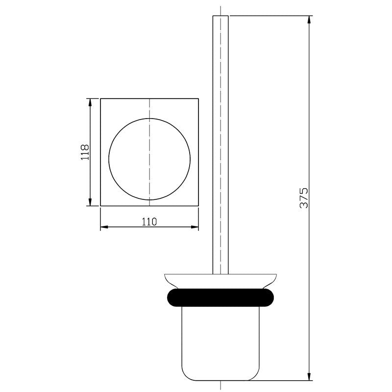Cora Toilet Brush Holder Matt Black 5308-MB
