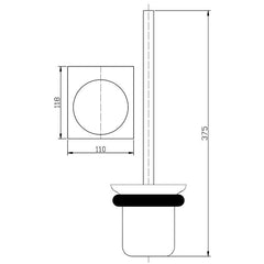 Cora Toilet Brush Holder Matt Black 5308-MB