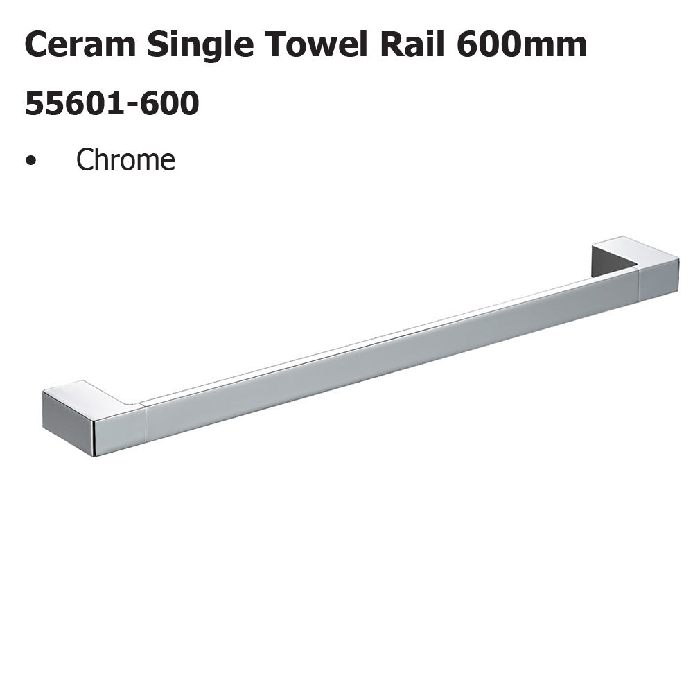 Ceram Single Towel Rail 600mm 55601-600