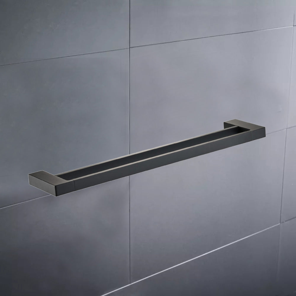 Ceram Double Towel Rail 800mm Matt Black 55602-800-MB