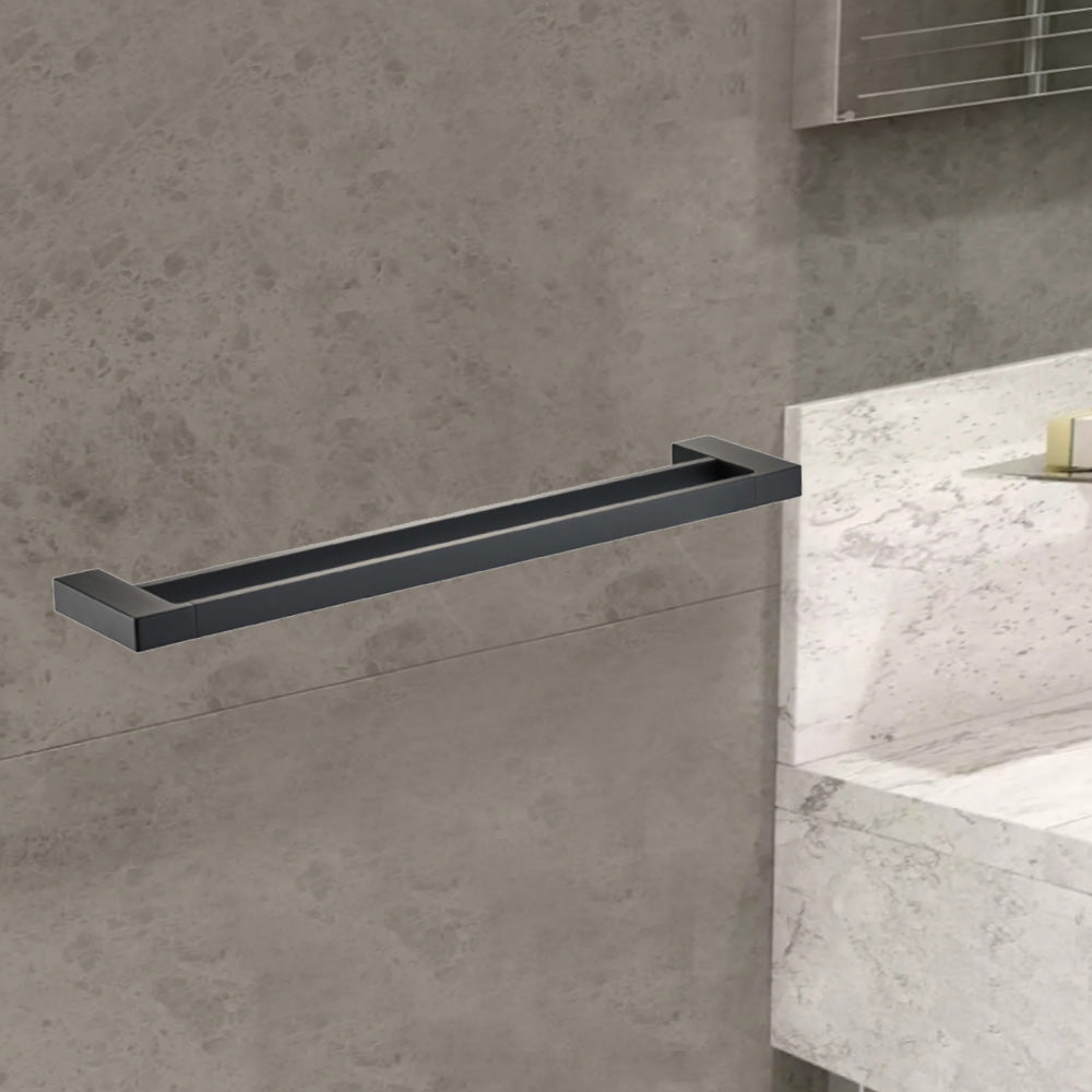 Ceram Double Towel Rail 800mm Matt Black 55602-800-MB