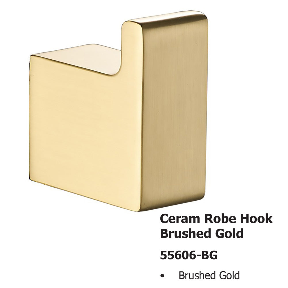 Ceram Robe Hook Brushed Gold 55606-BG