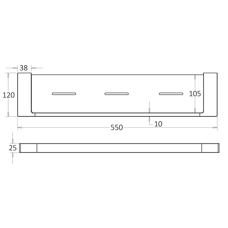 Ceram Cosmetic Shelf Brushed Gold 55609-BG